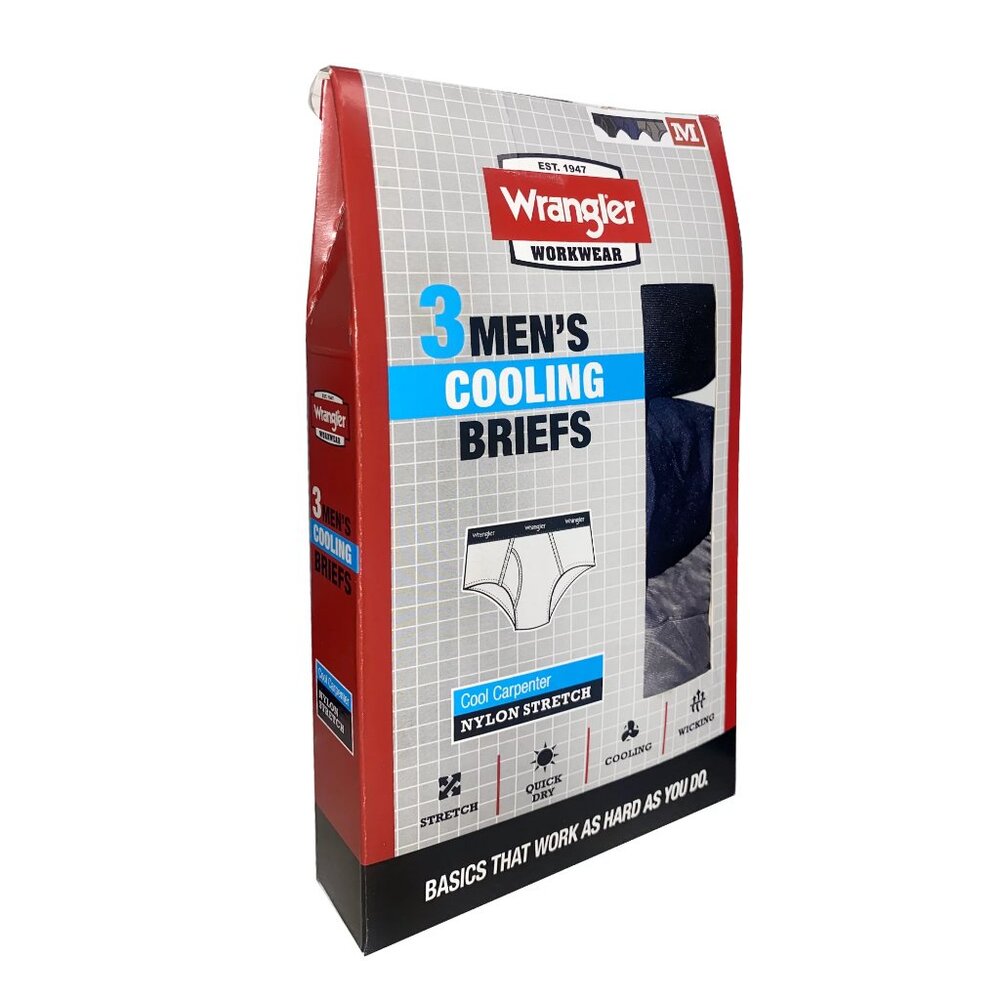 NWT Wrangler Men's Cooling Soft Stretch Briefs 3 Pack Size 3XL Comfort Waistband - Picture 8 of 8
